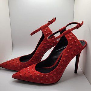ALDO - Size 7.5 - Red Suede Studded Heels
